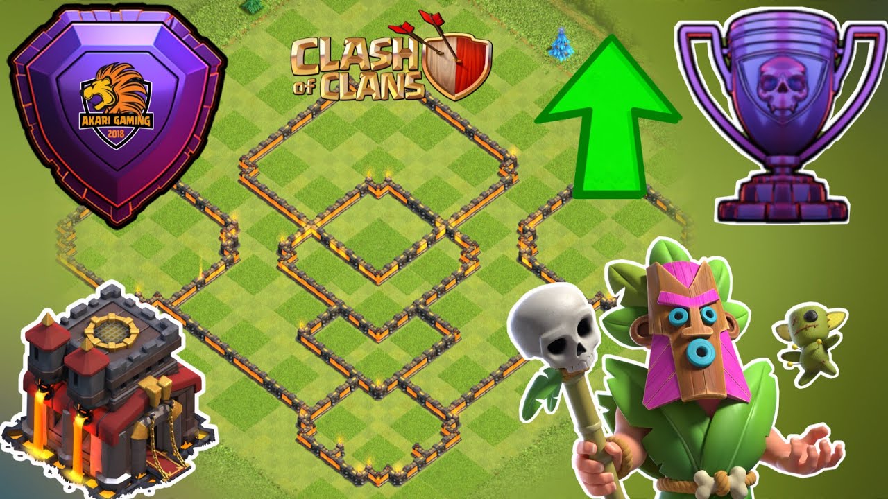 BASE TH10 BAY CÚP HUYỀN THOẠI TH11 ĐÁNH KHÔNG NỔI 1 SAO Clash of clans 