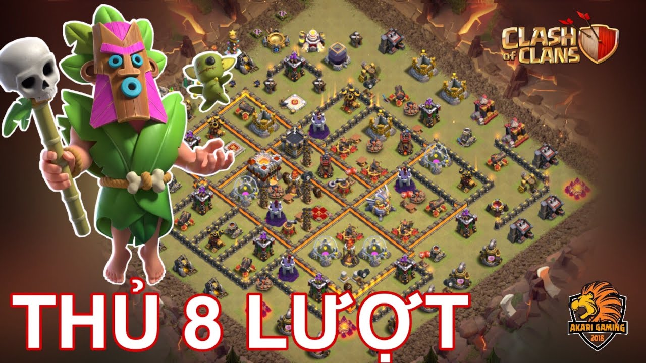 BASE TH11 CÙI BẮP THỦ 8 LƯỢT ĐÁNH TRONG 1 TRẬN WAR  Clash of clans 