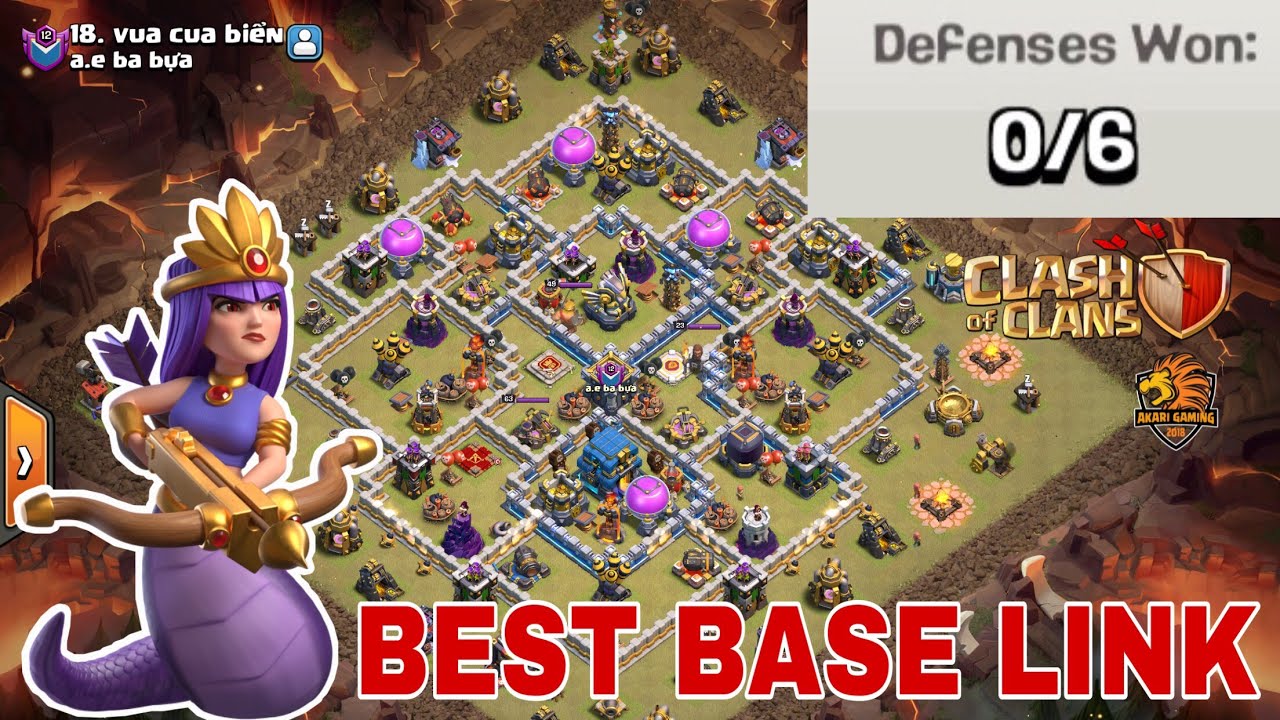 BASE TH12 THỦ 6 LƯỢT TH13 ĐÁNH KHÔNG NÁT TRONG 1 TRẬN WAR  Clash of clans 