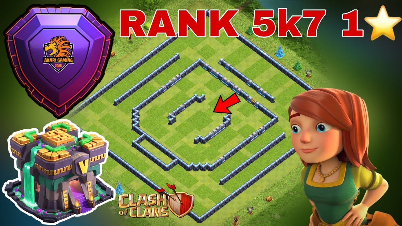 BASE TH14 RANK 5k7 HUYỀN THOẠI DỄ 1 SAO mùa giải tháng 5  2021 Clash of clans 