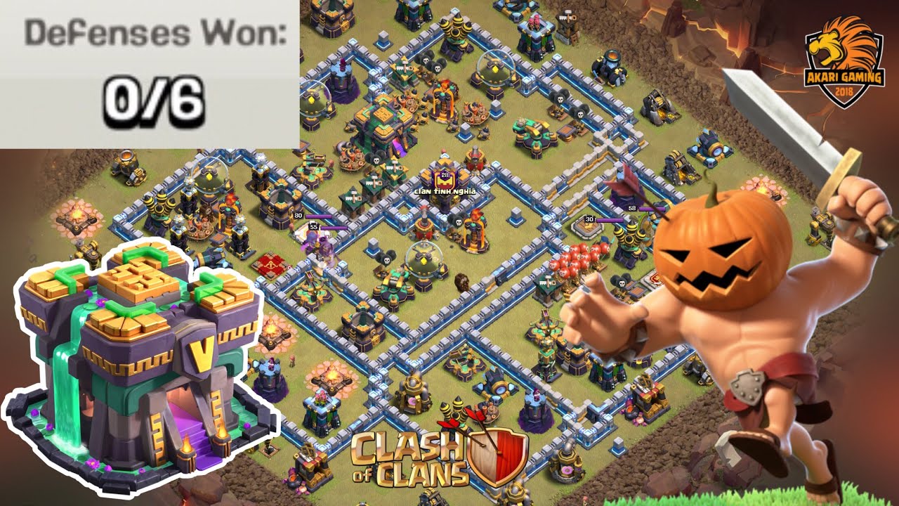 BASE TH14 THỦ 6 LƯỢT TRONG WAR CLAN Lv 31 CỰC MẠNH THÁI LAN 50 vs 50  Clash of clans 