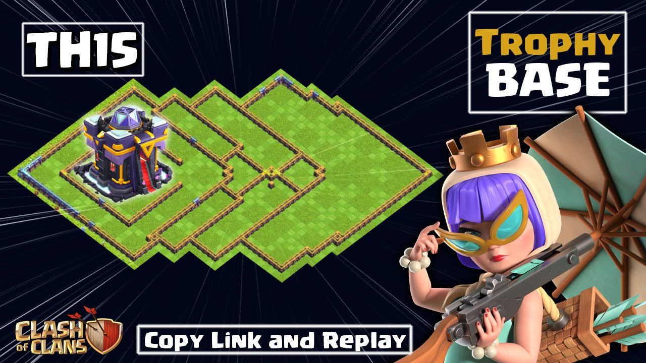 Base TH15 Thủ 0 CÚP và Bắt Ma 1 sao Rank Huyền Thoại Clash of clans