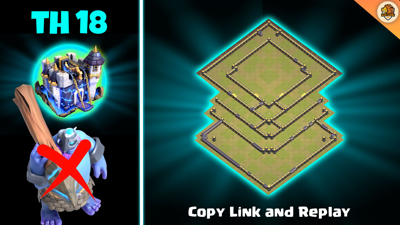 Base TH18 Thủ 1 Sao Chống Cao Thủ Phóng Lao Hiệu Quả Leo Rank Huyền Thoại Clash of clans 