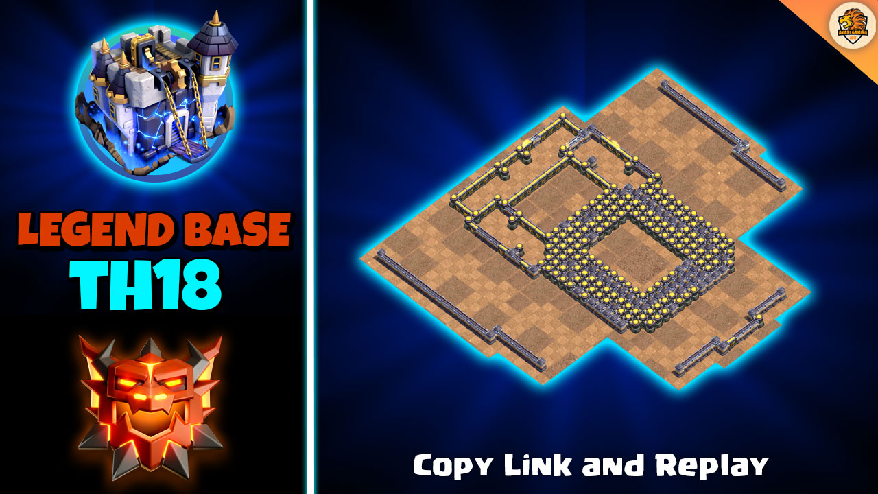 Base TH18 Thủ 2 Sao Rank 5k5 Huyền Thoại Có Tổ Bom Clash of clans 