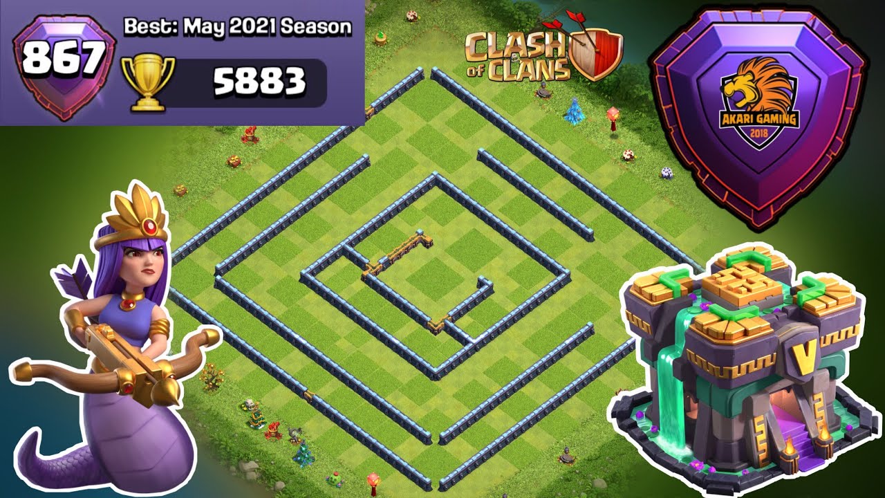 NEW BASE TH14 RANK 5k9 1 SAO HUYỀN THOẠI 2021 Clash of clans 