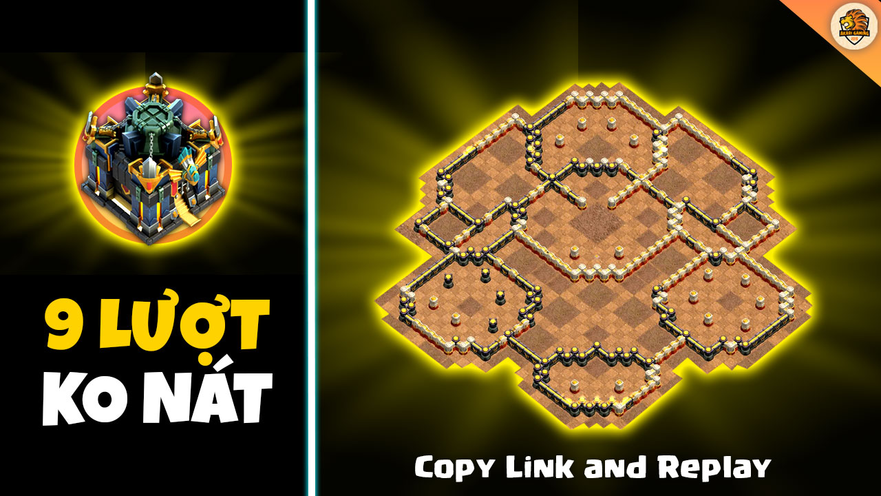 NEW Base TH17 Thủ 9 Lượt Đánh Không Nát 1 WAR Có Tháp Móc Kéo Clash of clans 