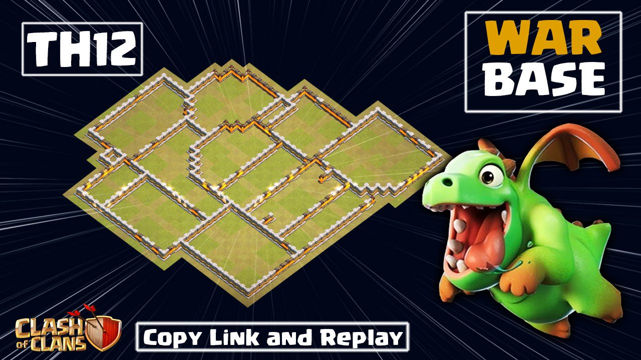 New BASE TH12 CÙI BẮP Thủ 6 Lượt WAR Clash of clans