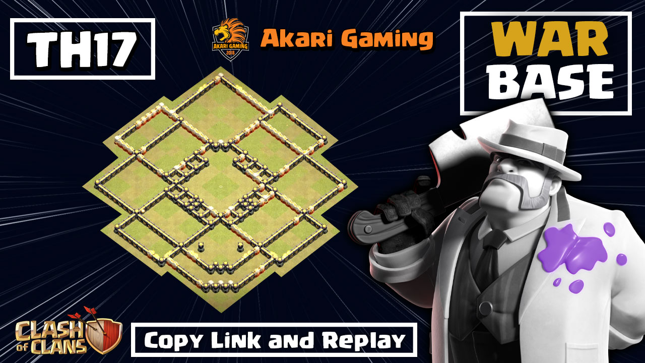 New Base TH17 Thủ 9 Lượt Đánh Không Nát Trong 1 War Clash of clans 