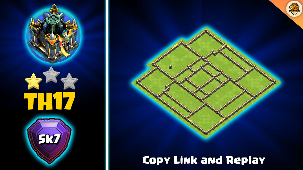 Trophy Base TH17 Rank 5k7 Huyền Thoại Thủ 2 Sao Có Súng Cối Bắn Đá Tháng 9 2025 Clash of clans 