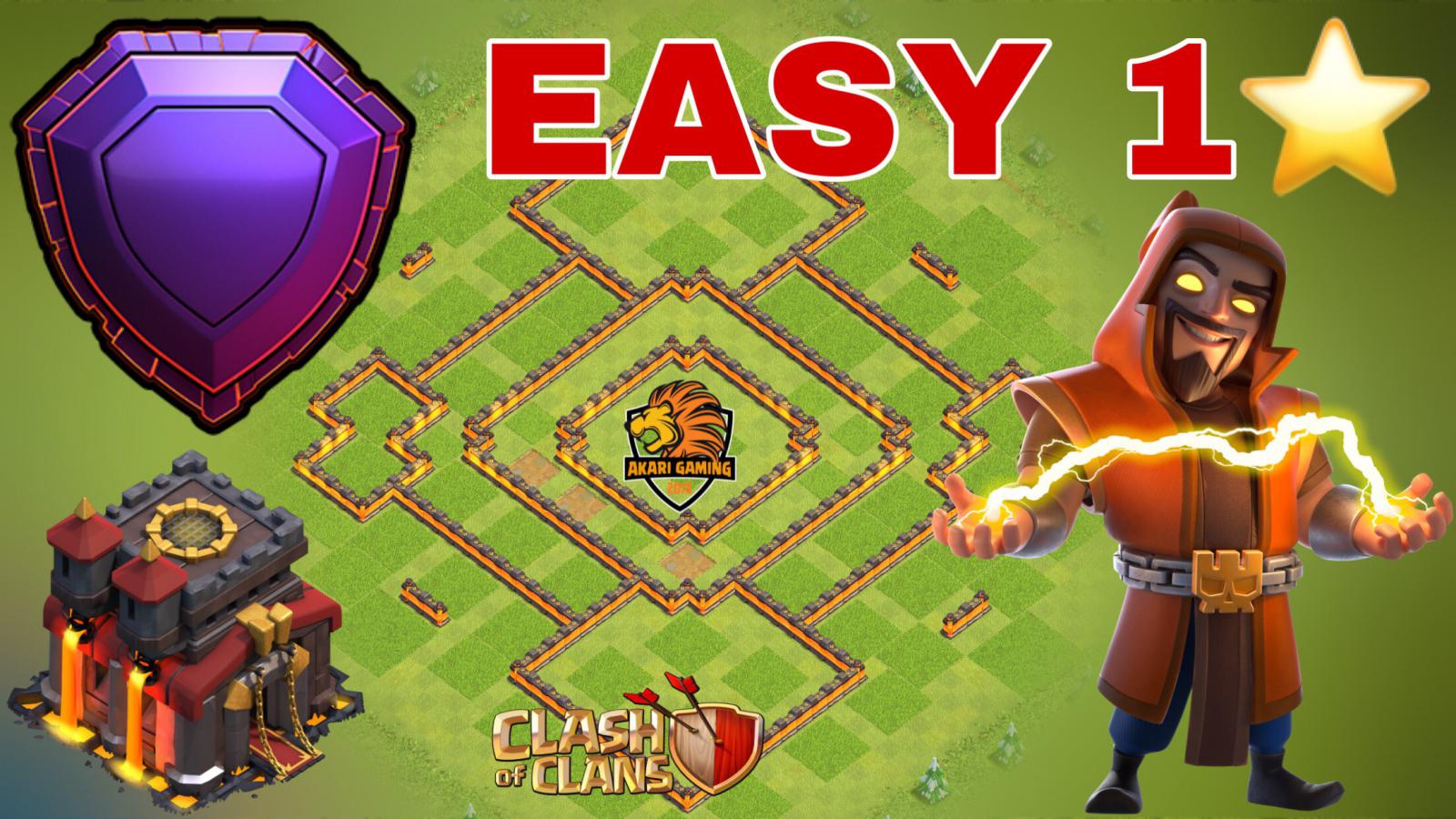 NEW BASE TH10 DỄ 1 SAO BAY CÚP HUYỀN THOẠI HIỆU QUẢ Clash of clans |