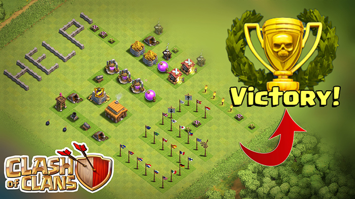 Base Bay cúp Làng HALL 3 BỎ HOANG 1 năm không vào Clash of clans