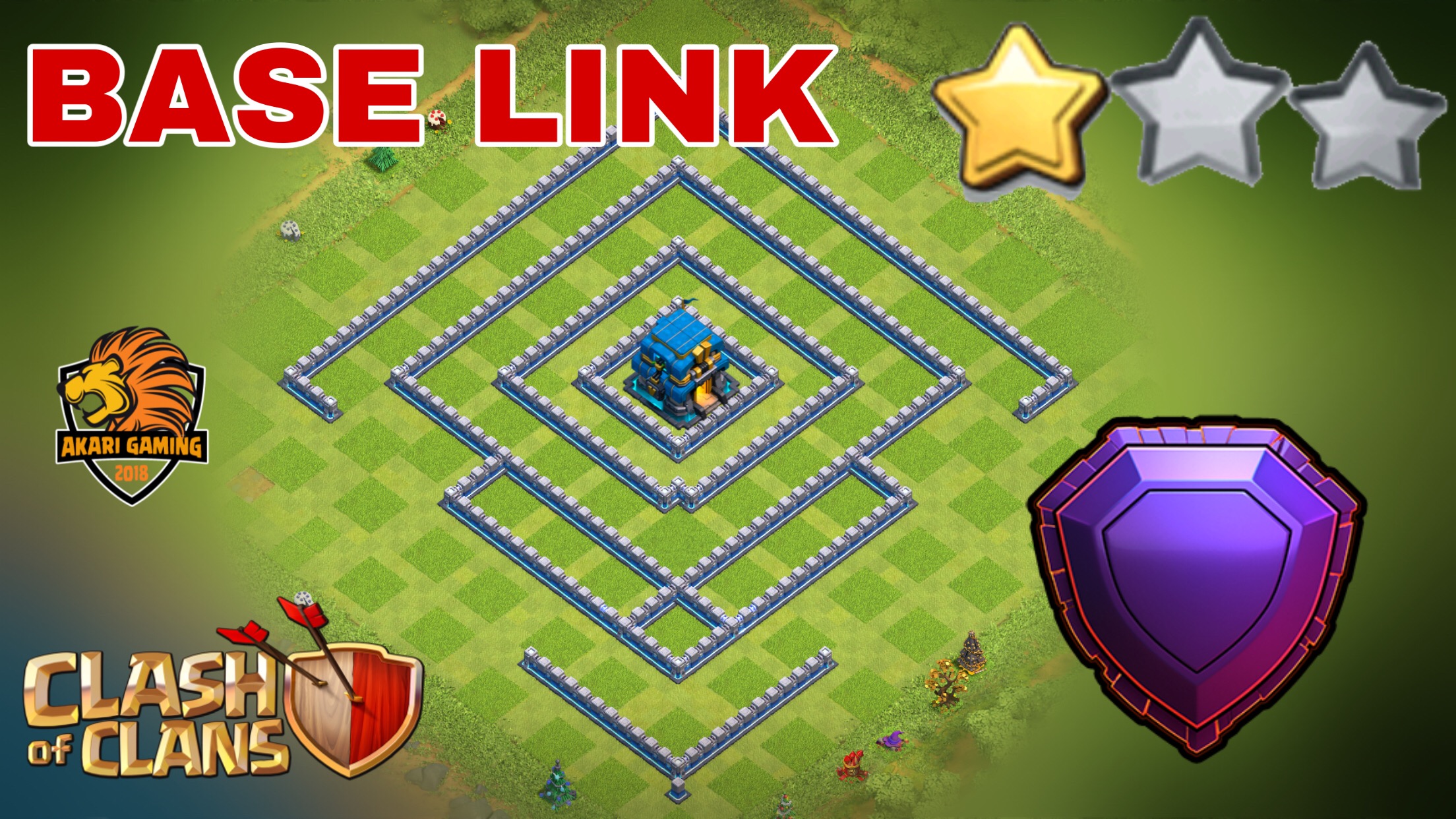 Mẫu BASE TH12 chống 2 sao LEO RANK HUYỀN THOẠI Clash of clans