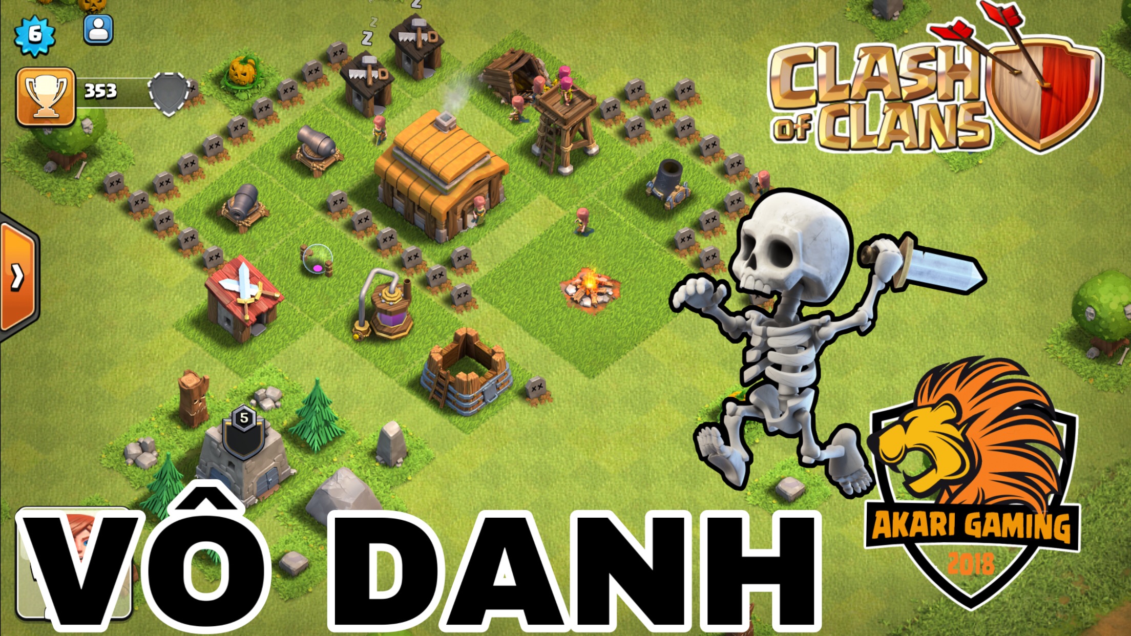 NGÔI LÀNG VÔ DANH BỎ HOANG KỲ LẠ NHẤT Clash of clans - HALL 1 DIỆT RỒNG KHỔNG LỒ