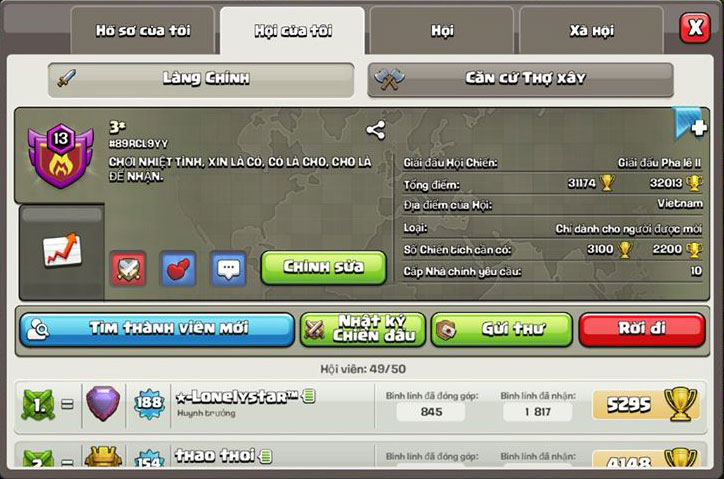 Clan 3* mã #89ACL9YY
