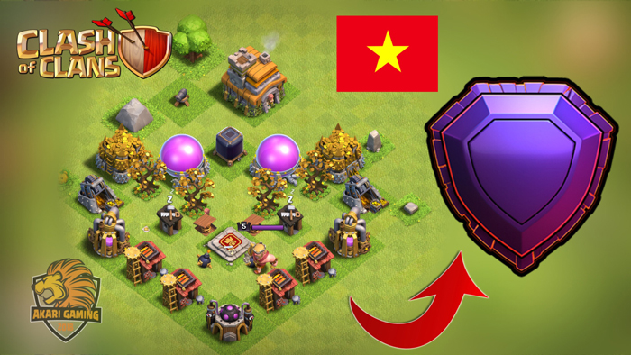 BASE TH7 leo rank HUYỀN THOẠI Clash of Clans