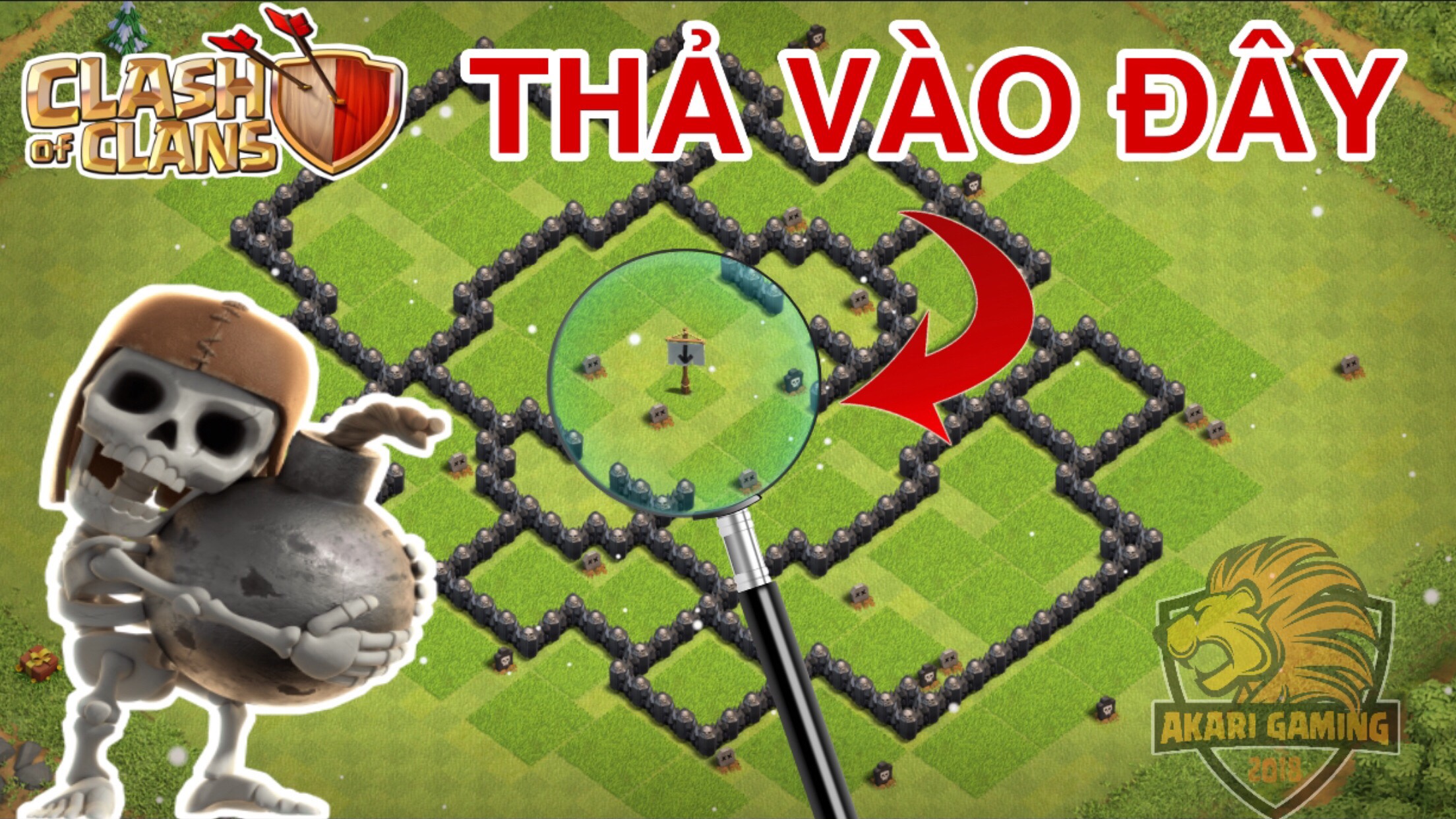 KHÔNG MUỐN CHẾT THÌ ĐỪNG THẢ LÍNH VÀO ĐÂY - BEST TROLL BASE Clash of clans