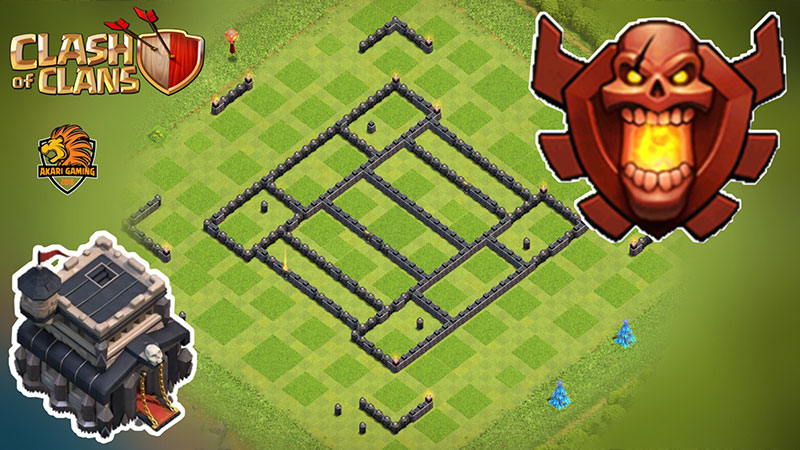 MẪU  BASE NỮ GAME THỦ 16 tuổi TH9 LEO RANK CHAMPION Clash of clans