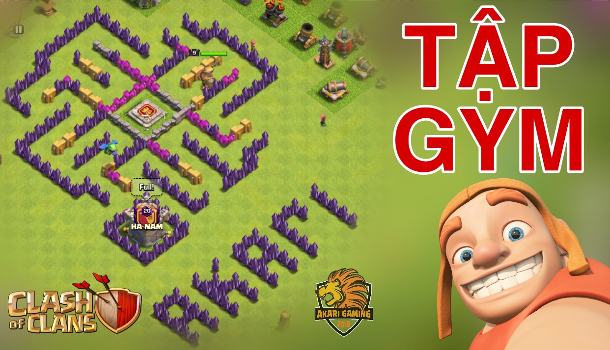 MA TRẬN TẬP GYM CHO TƯỚNG TH8 Clash of clans