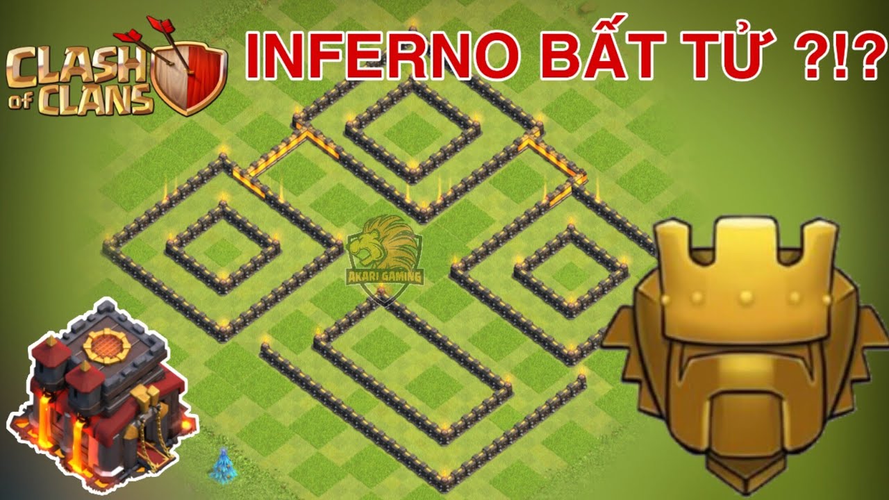 Base TH10 Leo Rank Titan Clash of clans VỚI INFERNO BẤT TỬ ?!?
