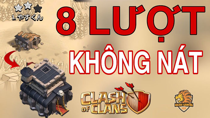 MẪU BASE MA ÁM 8 LƯỢT KHÔNG NÁT TRONG 1 TRẬN WAR ELITE Clash of clans