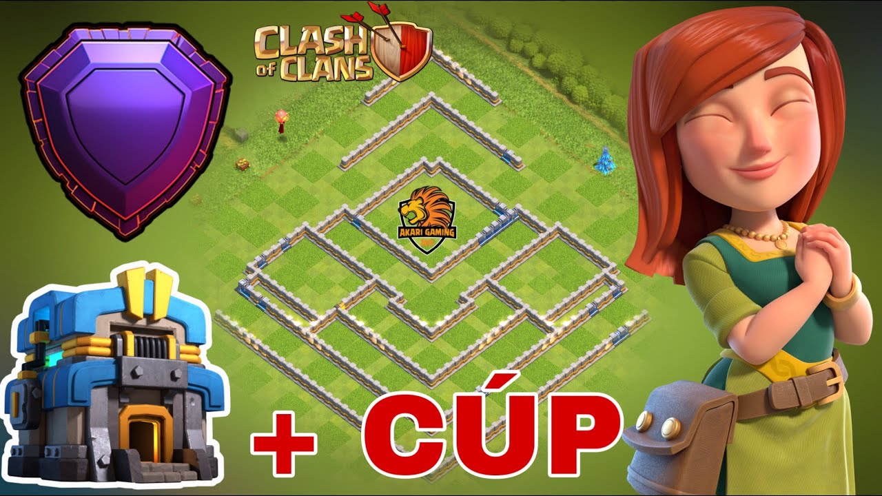 BASE TH12 DỄ DÀNG CỘNG CÚP LEO RANK HUYỀN THOẠI Clash of clans