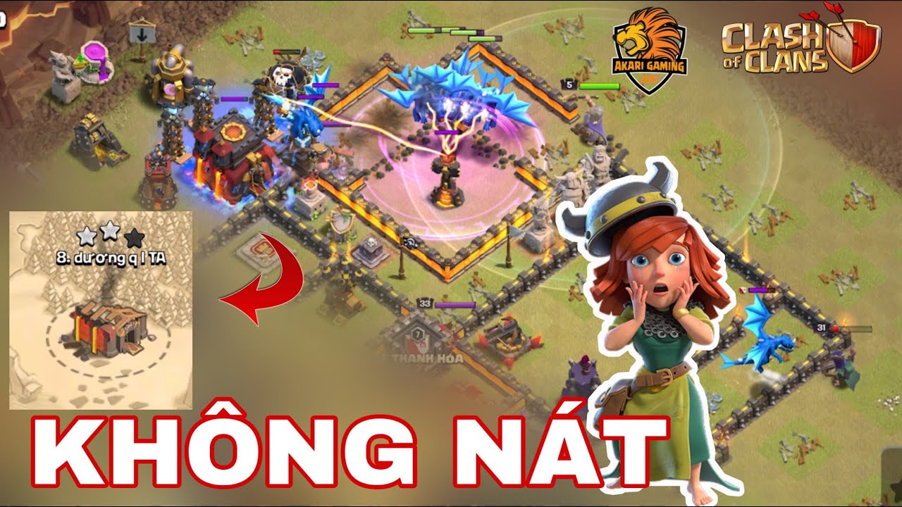 BASE TH10 MA ÁM 7 LƯỢT KHÔNG NÁT TRONG 1 TRẬN WAR Clash of clans