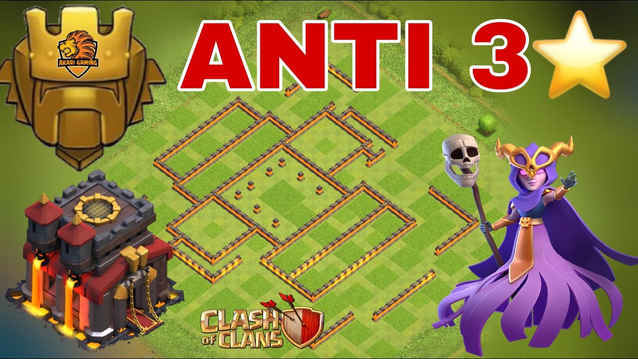 BASE TH10 PHÒNG THỦ YẾU LEO RANK TITAN Clash of clans