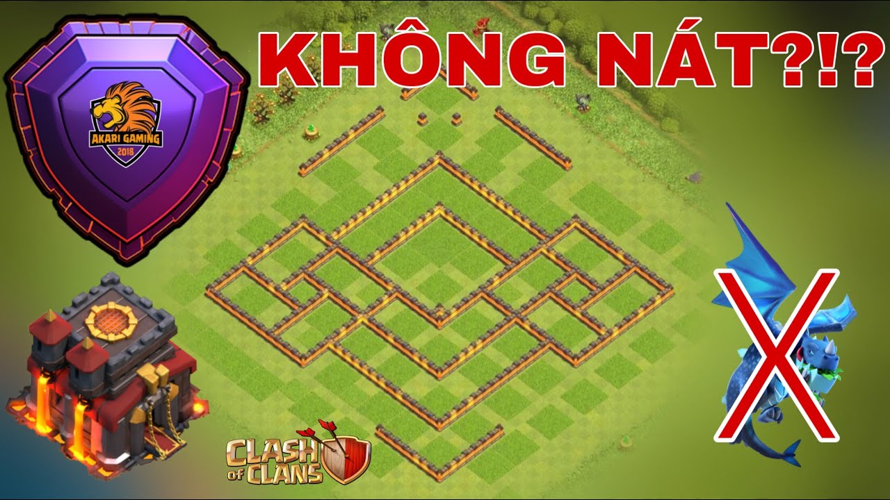 BASE TH10 RỒNG ĐIỆN MAX CẤP ĐỘ ĐÁNH KHÔNG NÁT LEO RANK HUYỀN THOẠI Clash of clans