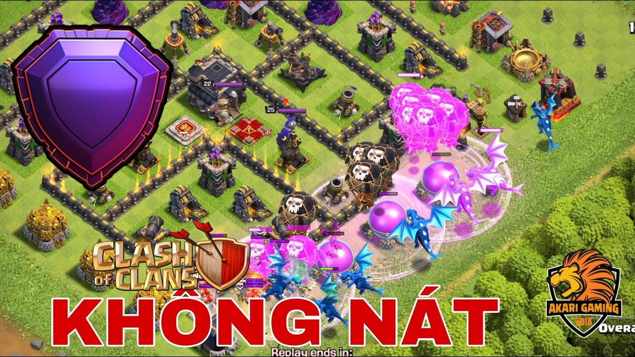 BASE TH9 RỒNG ĐIỆN ĐÁNH 1 SAO LEO RANK HUYỀN THOẠI Clash of clans