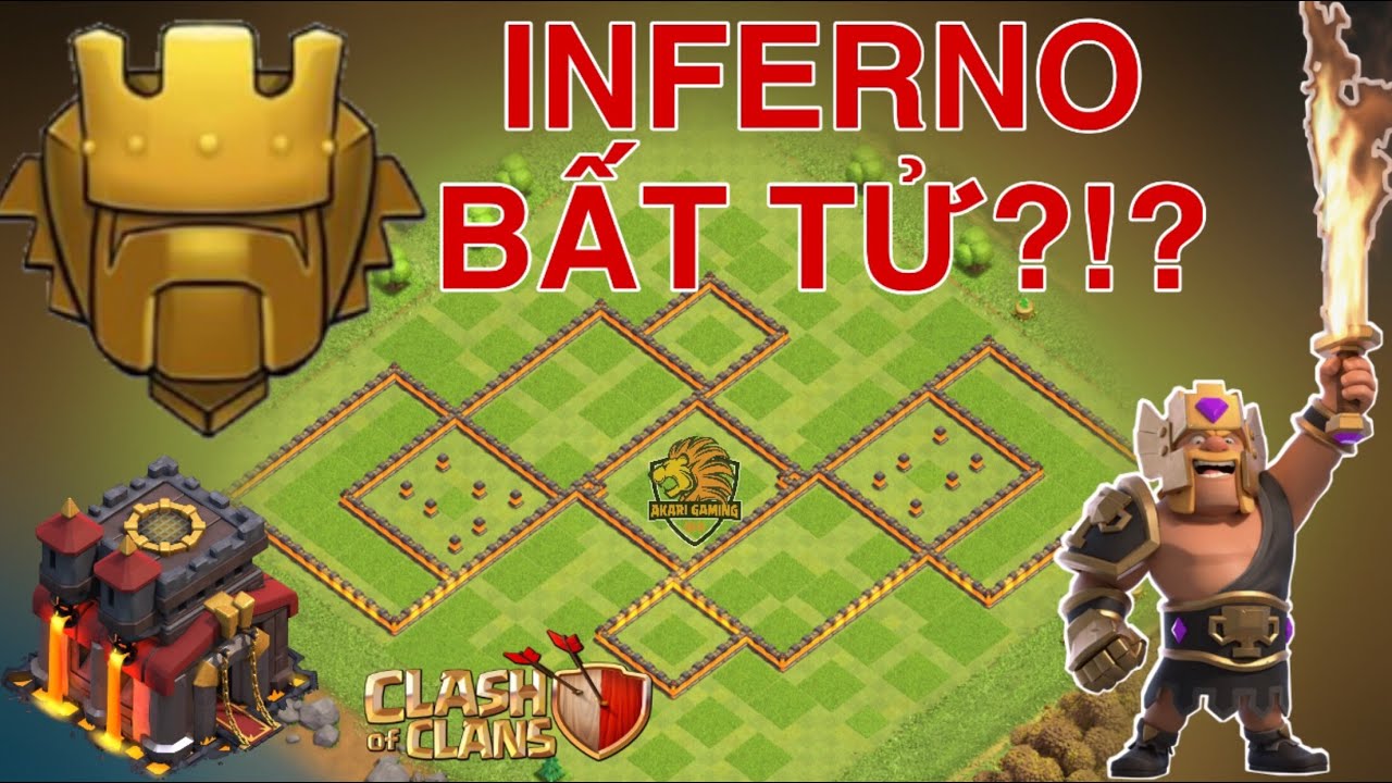 BASE TH10 INFERNO THỦ QUÁ TỐT LEO RANK TITAN Clash of clans