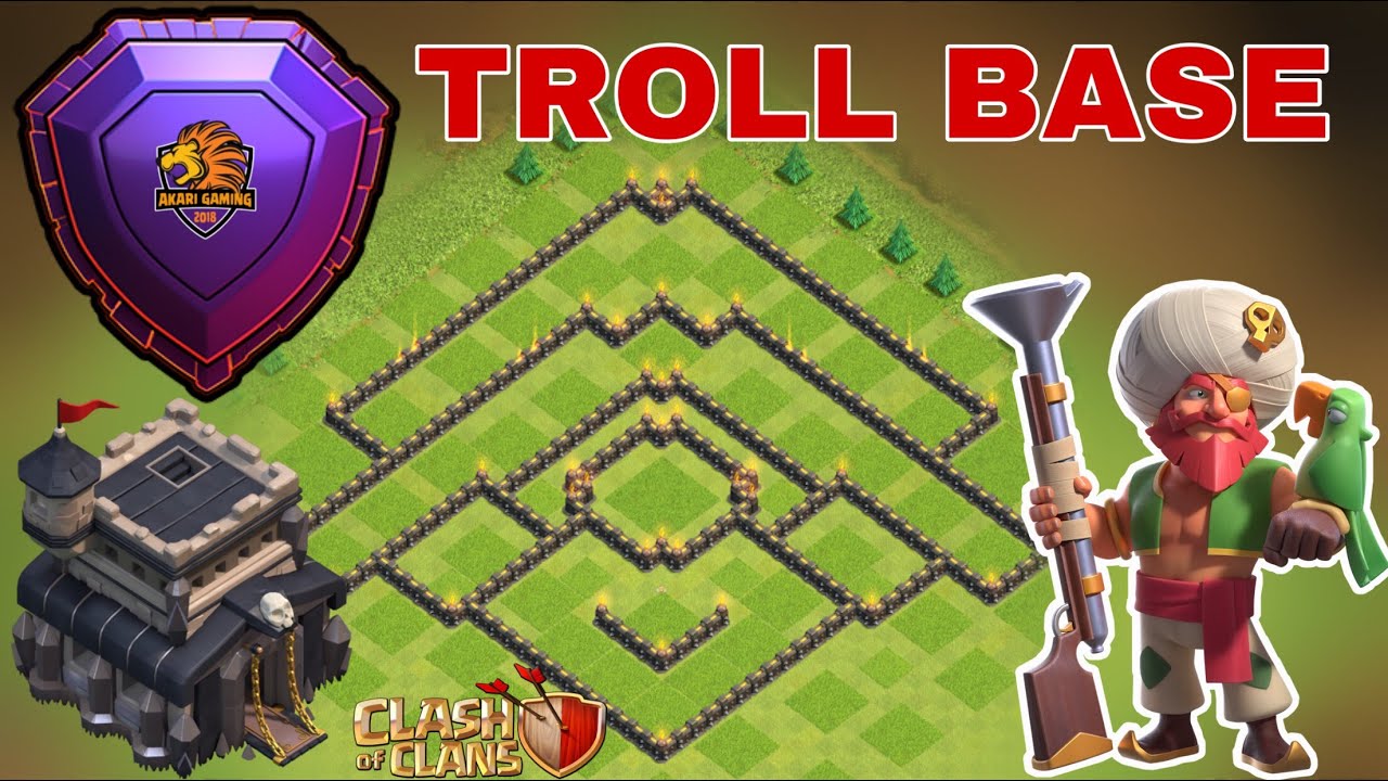 BASE TH9 TROLL TH7 ĐÁNH KHÔNG NỔI 1 SAO BAY CÚP HUYỀN THOẠI HIỆU QUẢ Clash of clans