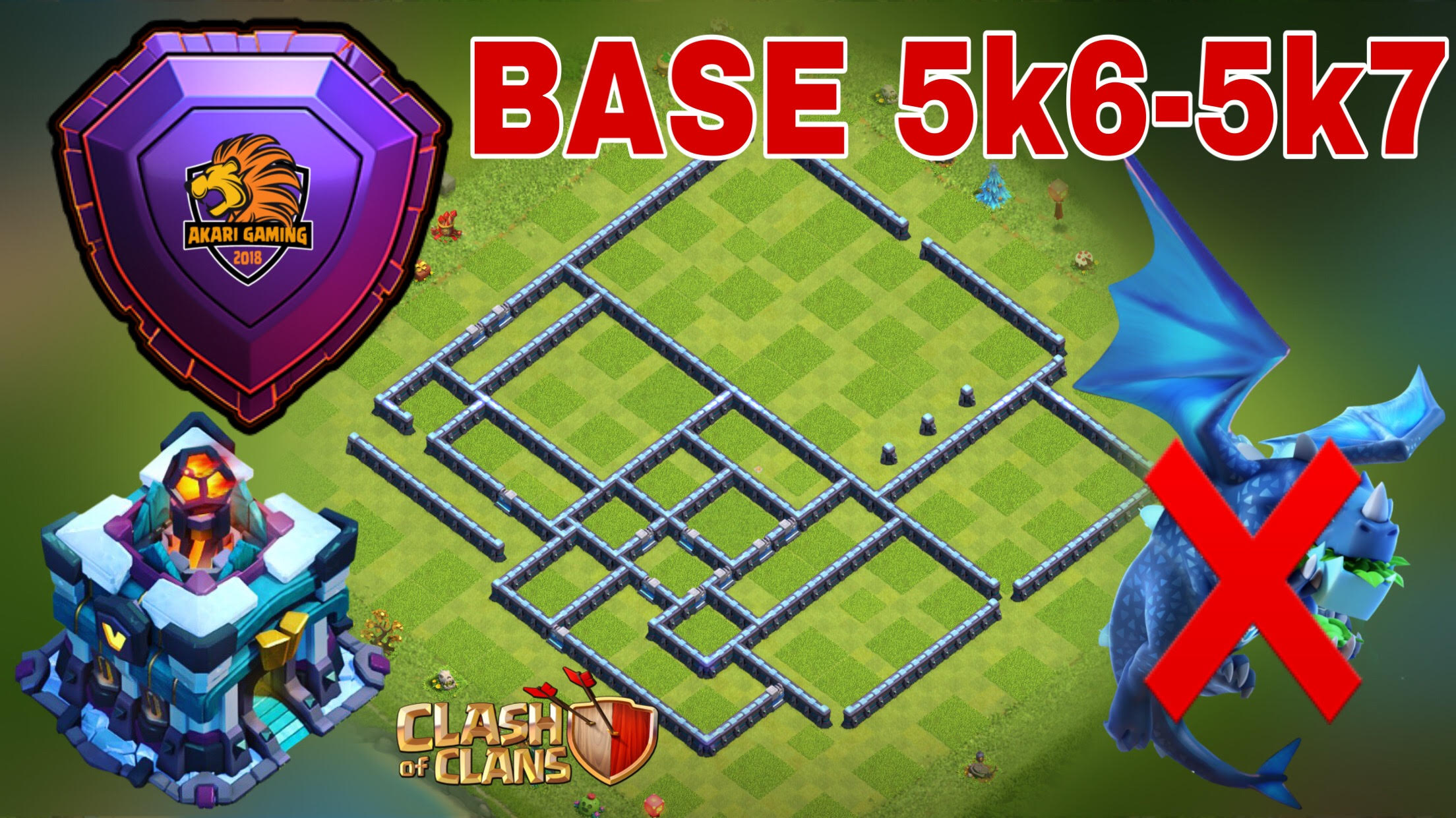 NEW BASE TH13 BAY 5k6 -5k7 CÚP LEO RANK HUYỀN THOẠI ĐÓN UPDATE Clash of clans