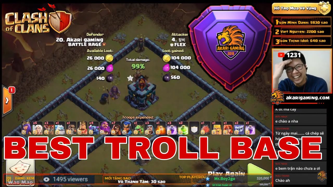 BASE TH13 THỦ CÚP VÀ BAY RANK HUYỀN THOẠI GÂY ỨC CHẾ CỰC MẠNH Clash of clans